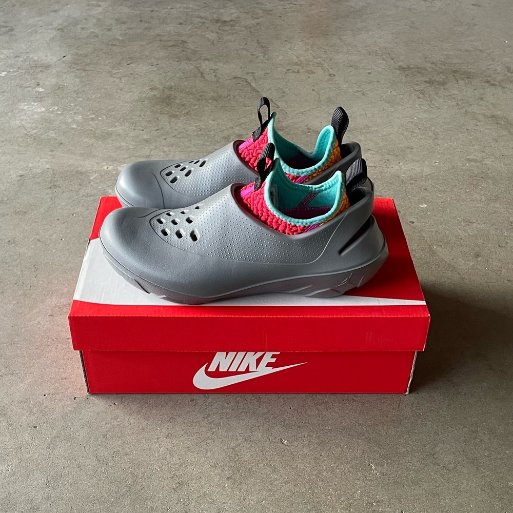 Nike Air Jordan System 23 'Grey/Multicolor' Lightweight Clog Sneakers 7.5 Womens